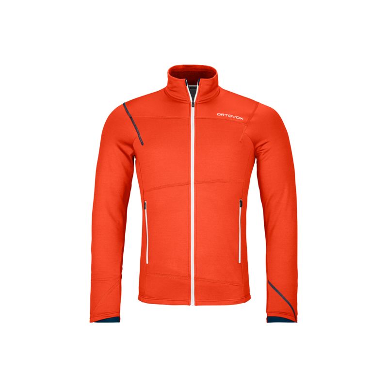 Herrmodell Ortovox FLEECE LIGHT JACKET M (hot orange) fleece