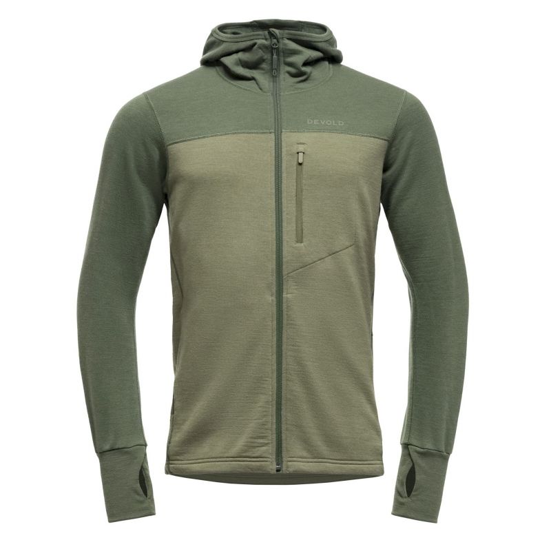 Chaqueta con capucha para hombre Devold EXPLORER MERINO HOODED JKT MAN (FOREST/LICHEN)