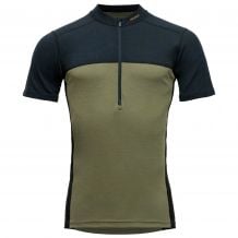 T-shirt Devold LAUPAREN MERINO 190 ZIP TEE MAN (INK/LICHEN/BLACK) Uomo