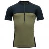T-skjorte Devold LAUPAREN MERINO 190 ZIP TEE MAN (INK/LICHEN/BLACK) Man