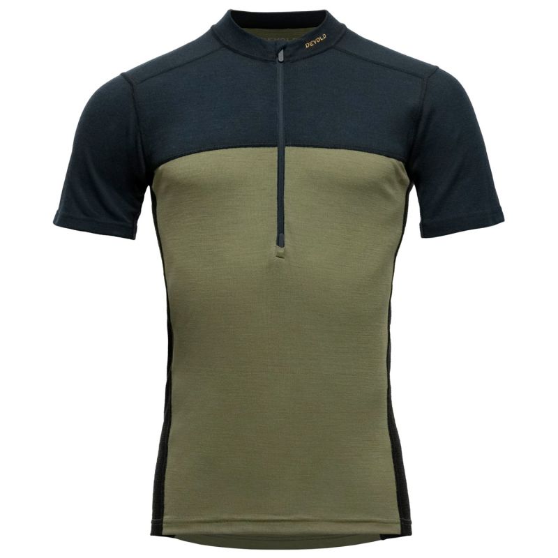 T-shirt Devold LAUPAREN MERINO 190 ZIP TEE MAN (INK/LICHEN/BLACK) Man