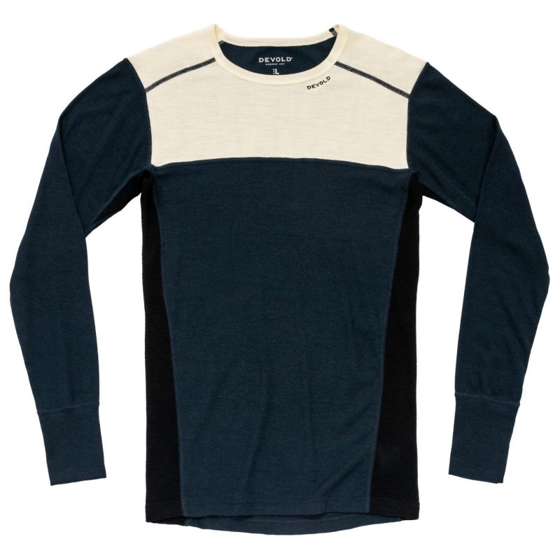 Herrerem med lange ermer LAUPAREN MERINO 190 SHIRT MAN (RAW WHITE/INK/BLACK)