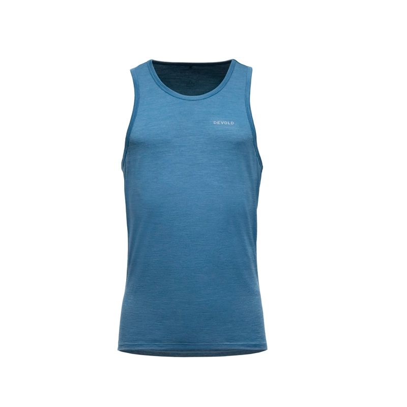 Tank top Devold RUNNING MERINO 130 SINGLET MAN (BLUE) Homme