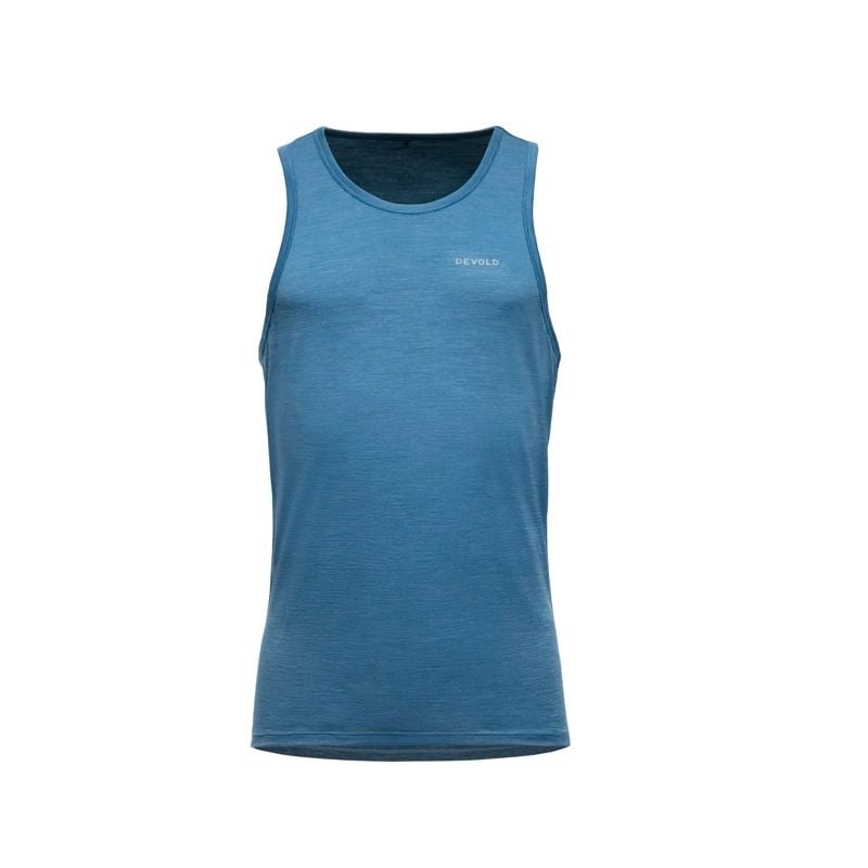 Tank top Devold RUNNING MERINO 130 SINGLET MAN (BLUE) Homme
