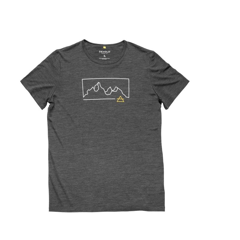 Heren T-shirt Devold ACTIVE "OUTLINE" TEE MAN (Antraciet)