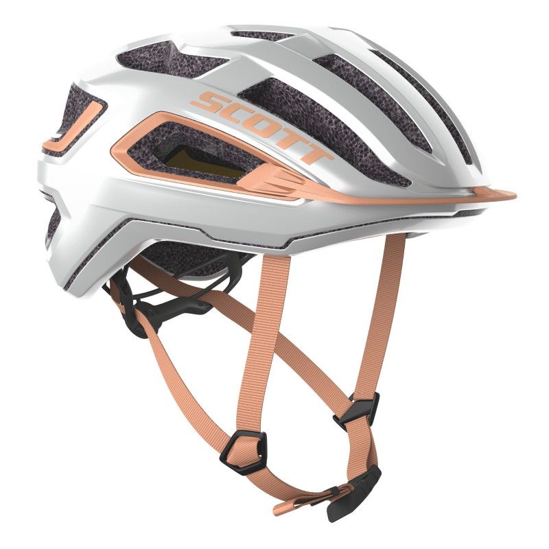 Sykkelhjelm Scott Arx Plus CE (hvit/rosa beige) Women's
