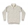SVALBARD WOLLEN RITS NEK OFFWHITE/GRIJS