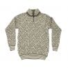 SVALBARD WOOL ZIP NECK Sweater (OFFWHITE/GREY)