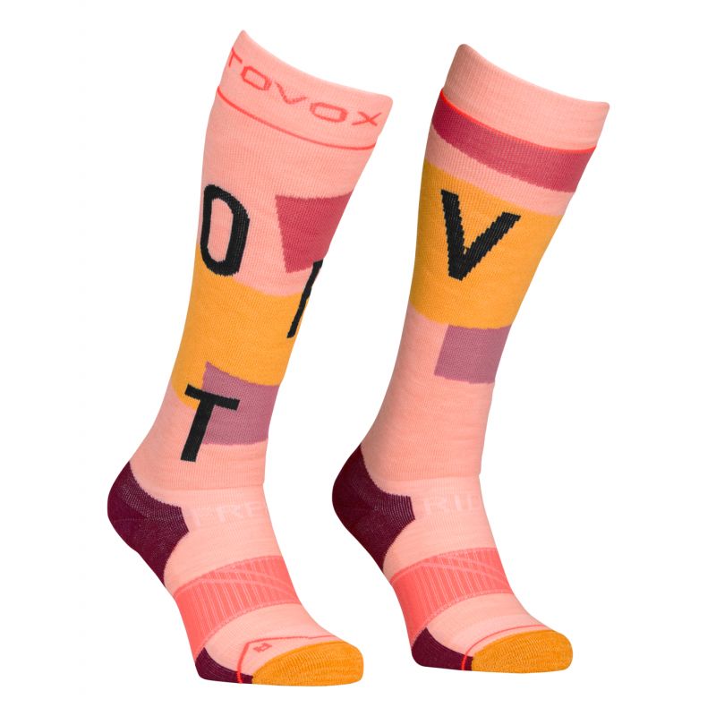 Calcetines de esquí para mujer Ortovox FREERIDE LONG SOCKS COZY W (bloom)