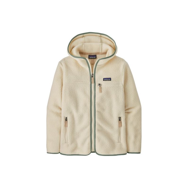 Fleece Patagonia W's Retro Pile Hoody (Natural w/Ellwood Green) Donna