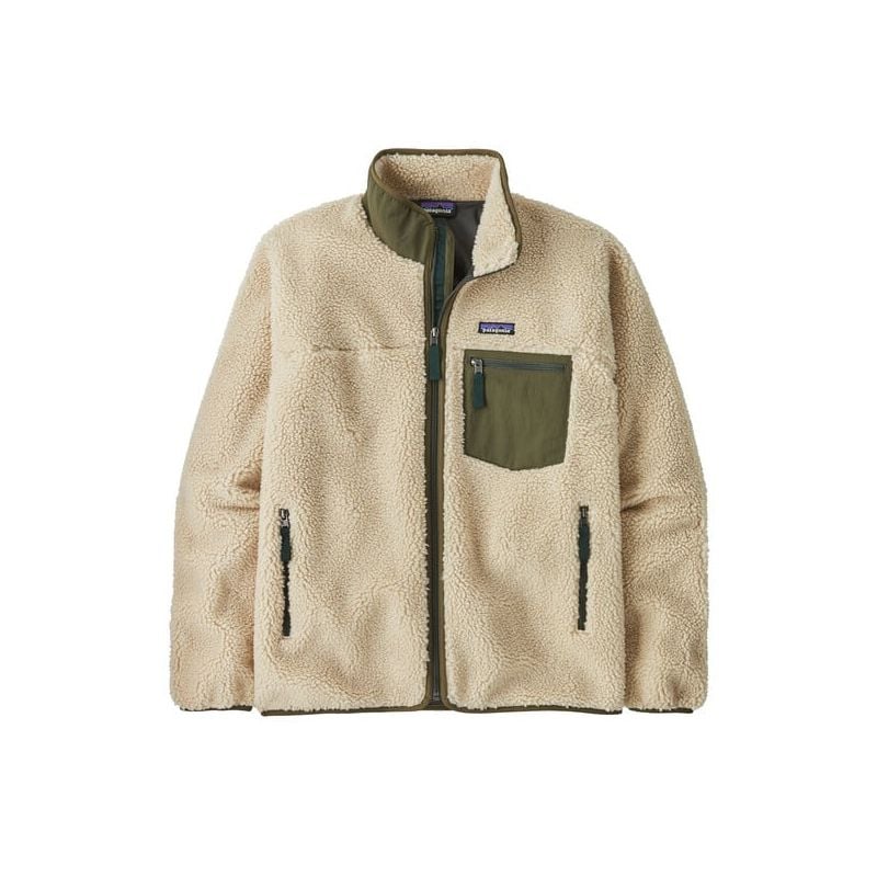Polar Fleece Patagonia M's Classic Retro-X Jkt (Dark Natural w/Basin Green) Herre