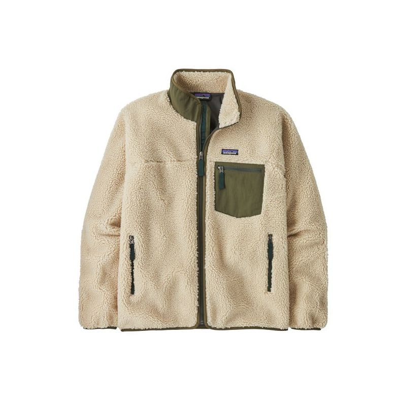 Forro polar Patagonia M's Classic Retro-X Jkt (Dark Natural w/Basin Green) Hombre