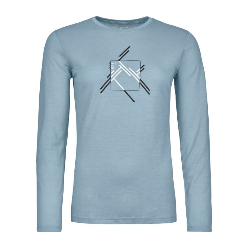 Haut manches longues ORTOVOX 185 MERINO MTN CUTOUT LS W (glacier grey) Femme