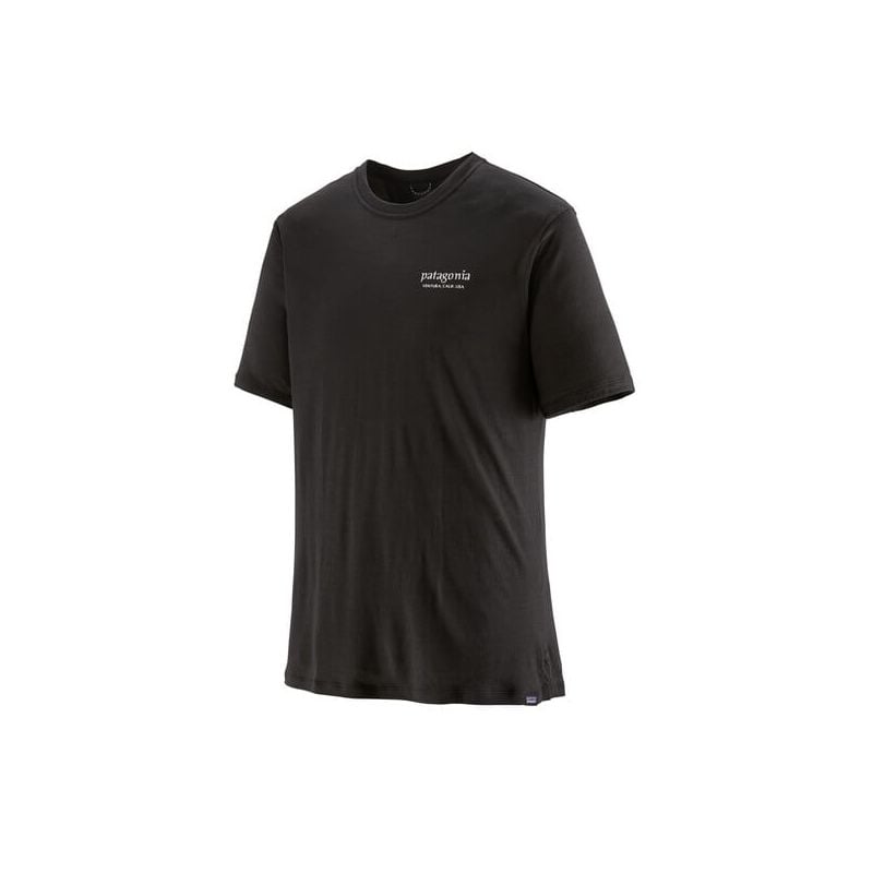 T-shirt Patagonia M's Cap Cool Merino Blend Grafisch Shirt (Heritage Header: Zwart) Man
