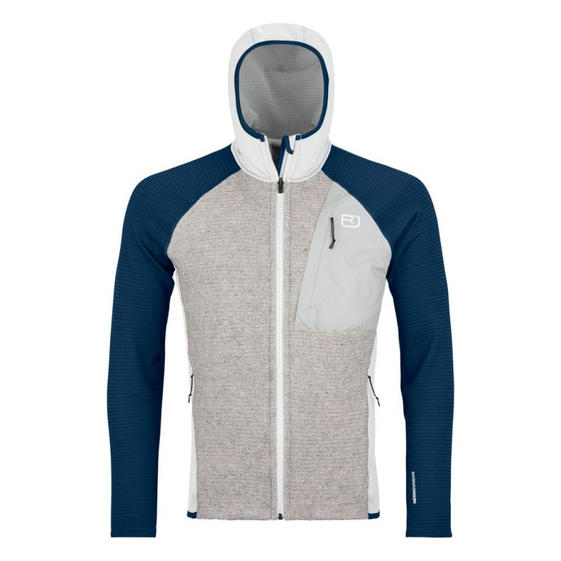 Polar fleece Ortovox FLEECE GP CLASSIC KNIT HOODY M (ijsgrijs) Heren