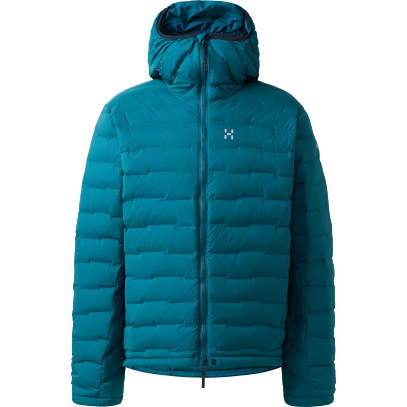 HAGLOFS Spitz Down Hood (Deep Teal) dunjacka för herrar för bergsklättring