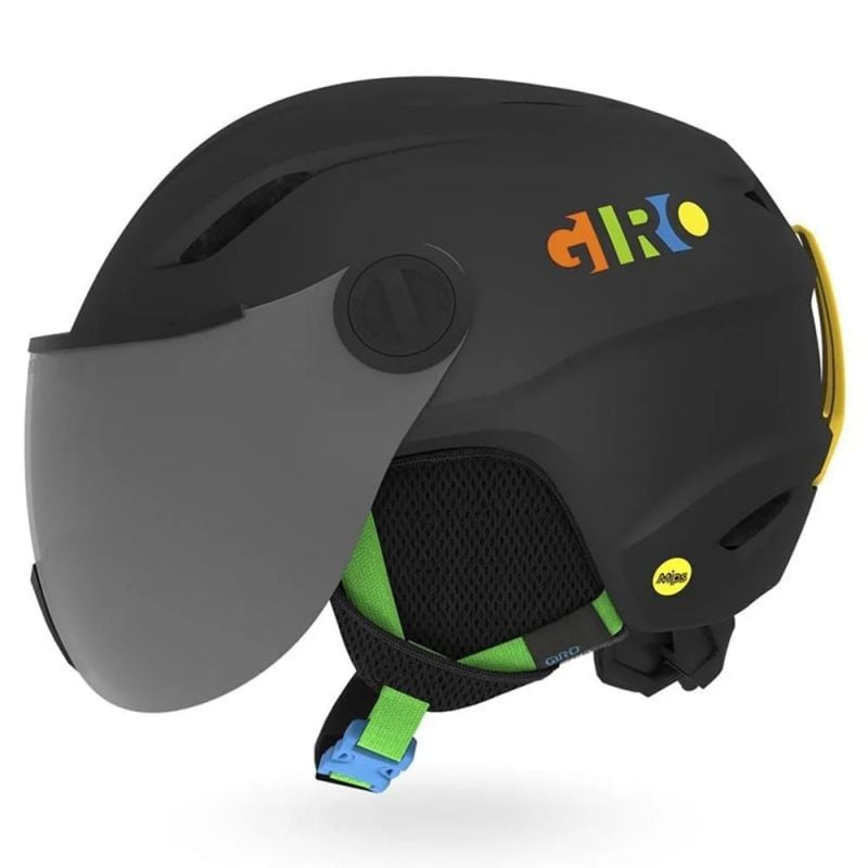 Casco de esquí con visera Giro Ski BUZZ MIPS MAT (BLK/PARTY BLOKS) Niños