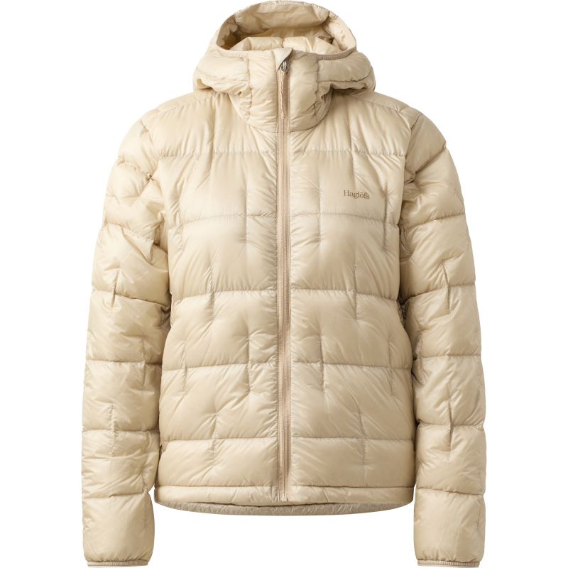 Abrigo con capucha de plumón HAGLOFS Hede para mujer (Beige tiza)