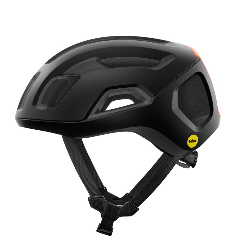 Casco da ciclismo POC Ventral Air MIPS (Nero Uranio Opaco/Arancione Fluorescente Opaco)