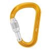 PETZL ATTACHE Peervormige karabijnhaak met schroefsluiting en een afgerond gedeelte voor gemakkelijk glijden van touw GEEL