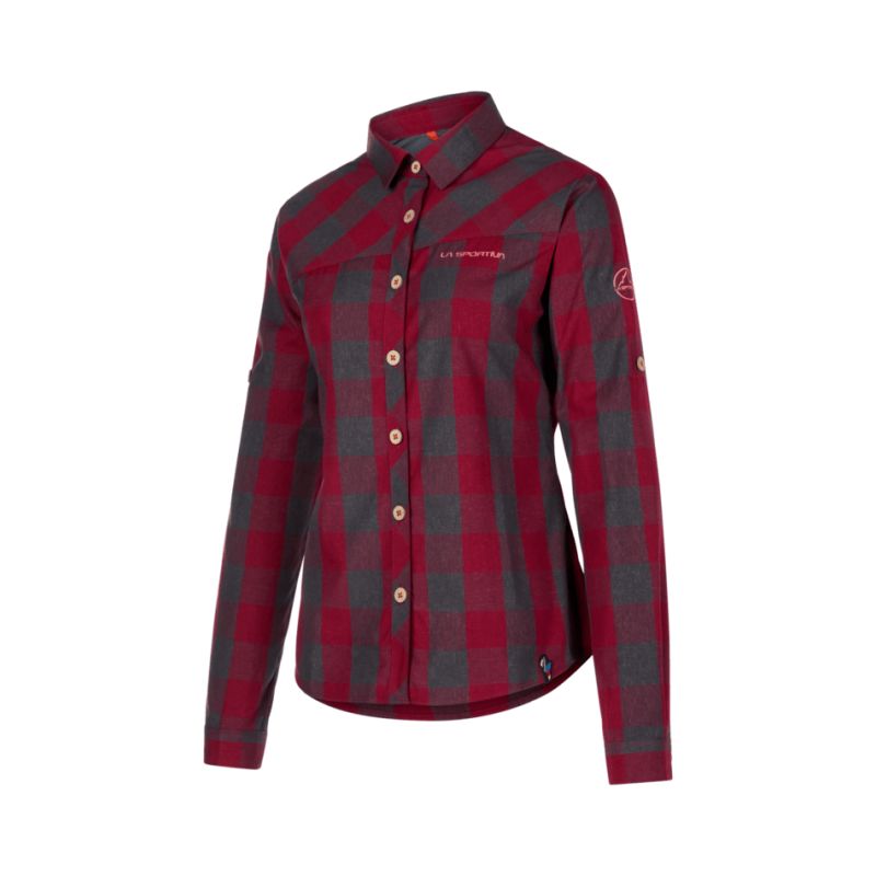 Camisa Andes LS Shirt W (Carbon/Flamingo) Mujer