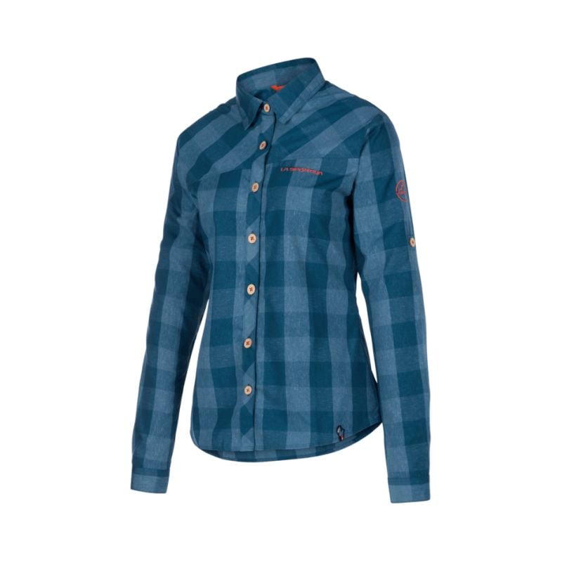 Camicia Andes LS Shirt W (Storm Blue/Cherry Tomato) Donna