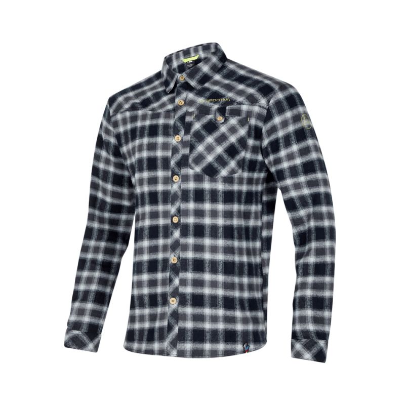 Camisa de escalada Rambler Flannel Shirt M (Negro/Lima Punch) Hombre