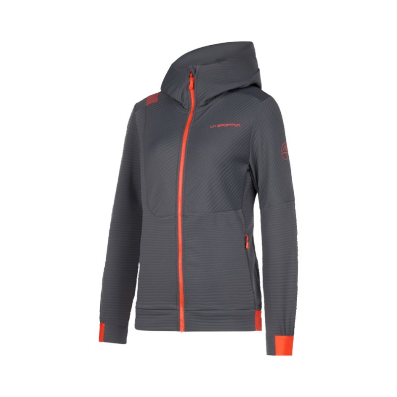 Klimjack Carbon/Cherry Tomato La Sportiva Mood Hoody W (Carbon/Cherry Tomato) Dames