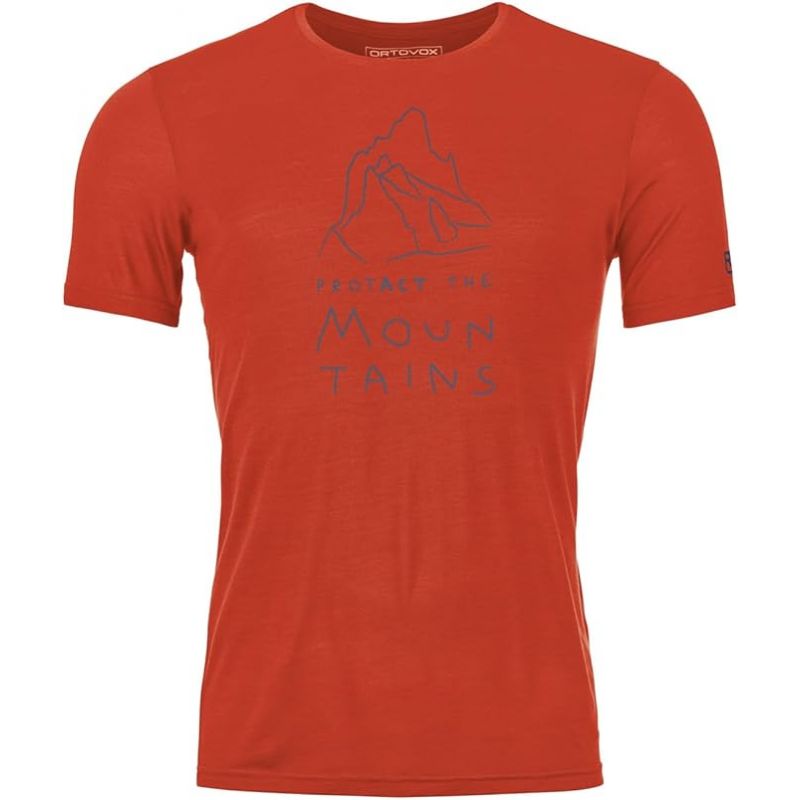 T-shirt Ortovox 150 Cool MTN Protector TS (rood band) man