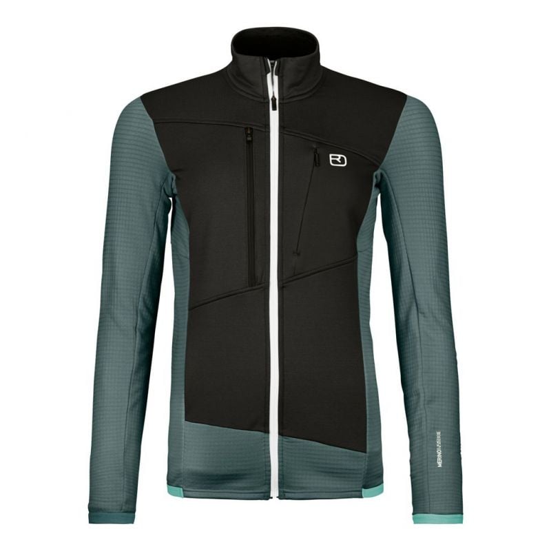 Fleece Ortovox FLEECE GRID JACKET W (dark arctic grey) Women