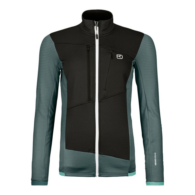 Fleece Ortovox FLEECE GRID JACKET W (tumman arktinen harmaa) Naisille