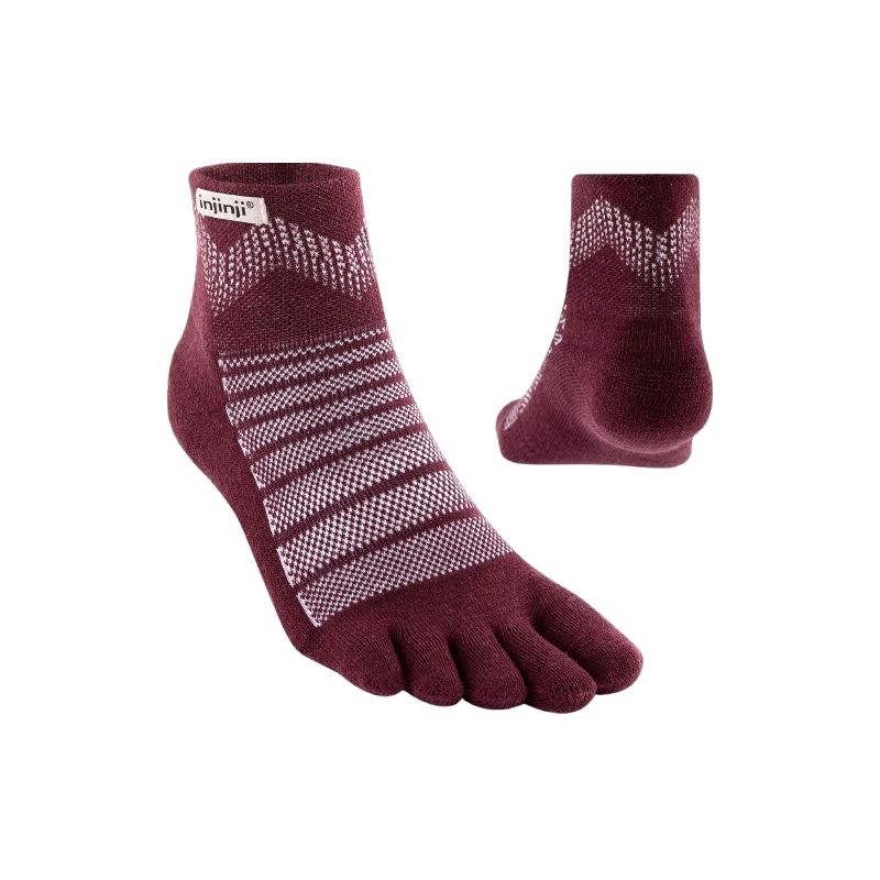 Calcetines de senderismo INJINJI Outdoor Midweight Mini-Crew Wool (Garnet) Unisex