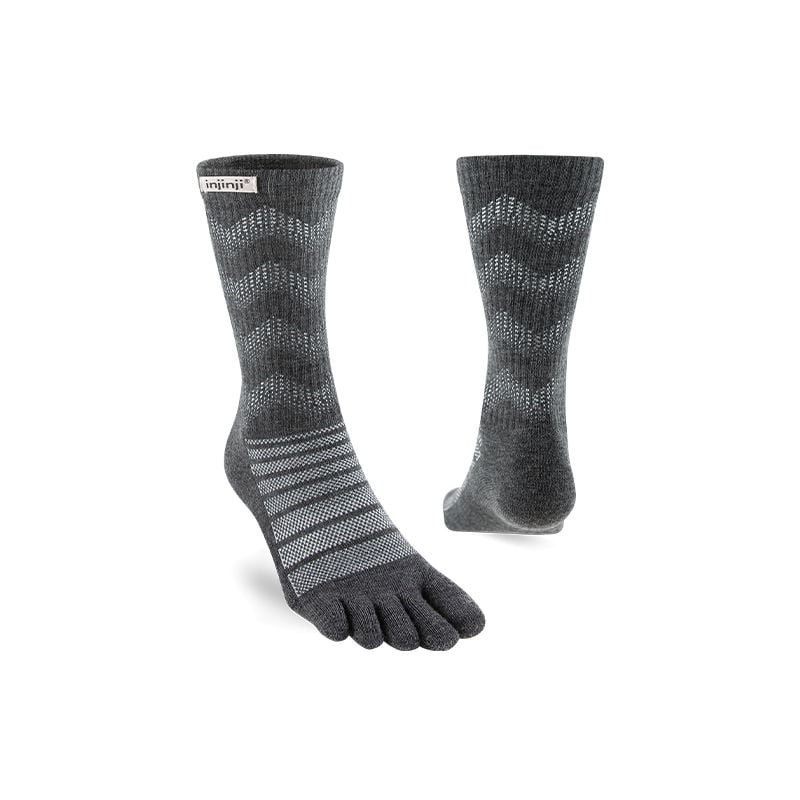 Hiking Socks INJINJI Outdoor Midweight Crew Wool (Slate) Unisex