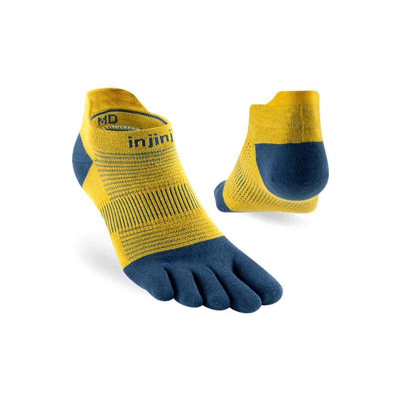 Hardloopsokken INJINJI Run Lightweight No-Show (Royal Yellow) Unisex