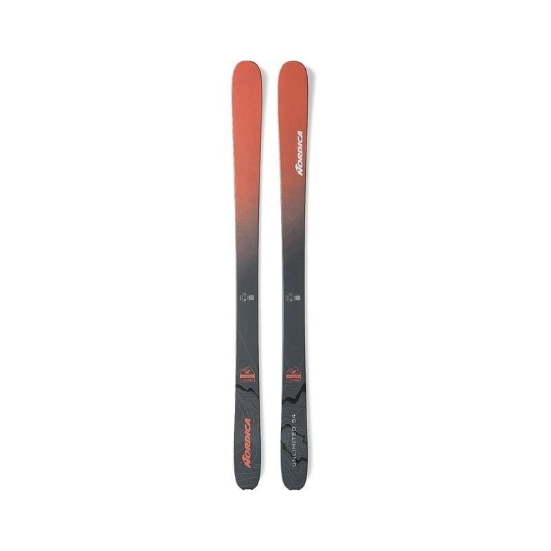 Pakkeski for randonnée NORDICA UNLIMITED 94 FLAT (RØD/SØLV) Unisex - 2025 + Binding