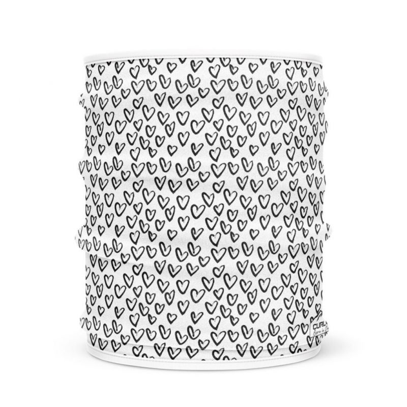 Fleece Sjaal Curlynak Heart (Wit/zwart)