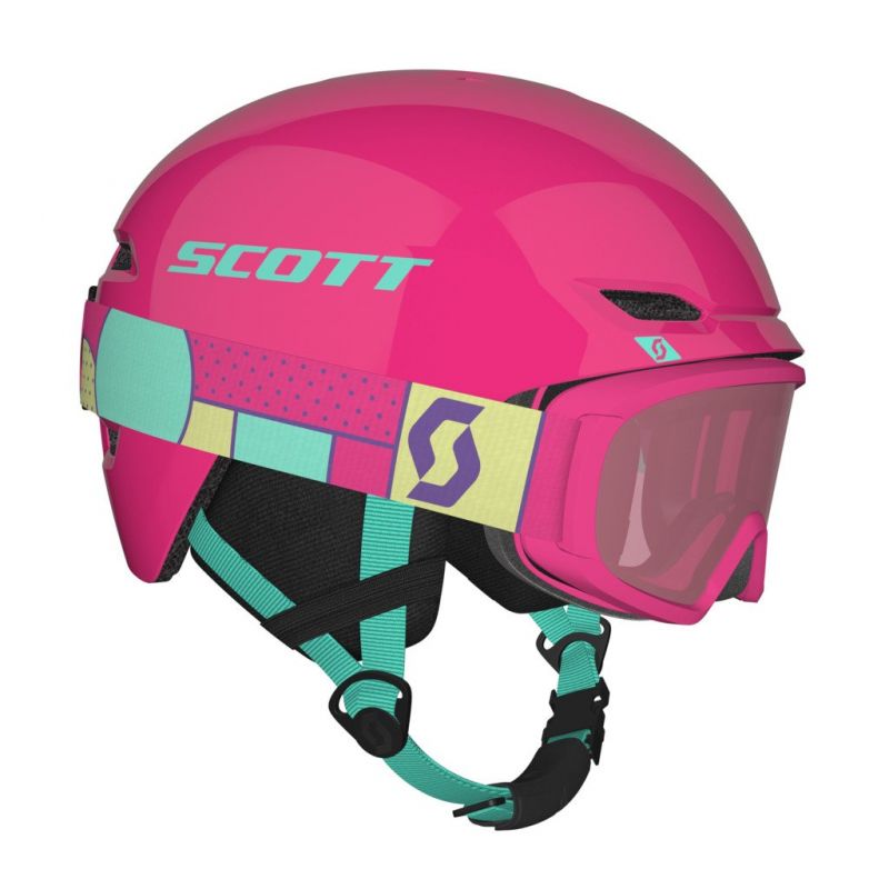 Hjelm- og skibrillepakke Scott Keeper 2+Goggle Witty (Mint Green/Neon Pink) Junior