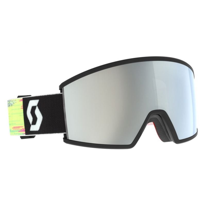 Masque de ski SCOTT Ambit (black/neon yellow - AMP white chrome S2) cat.2