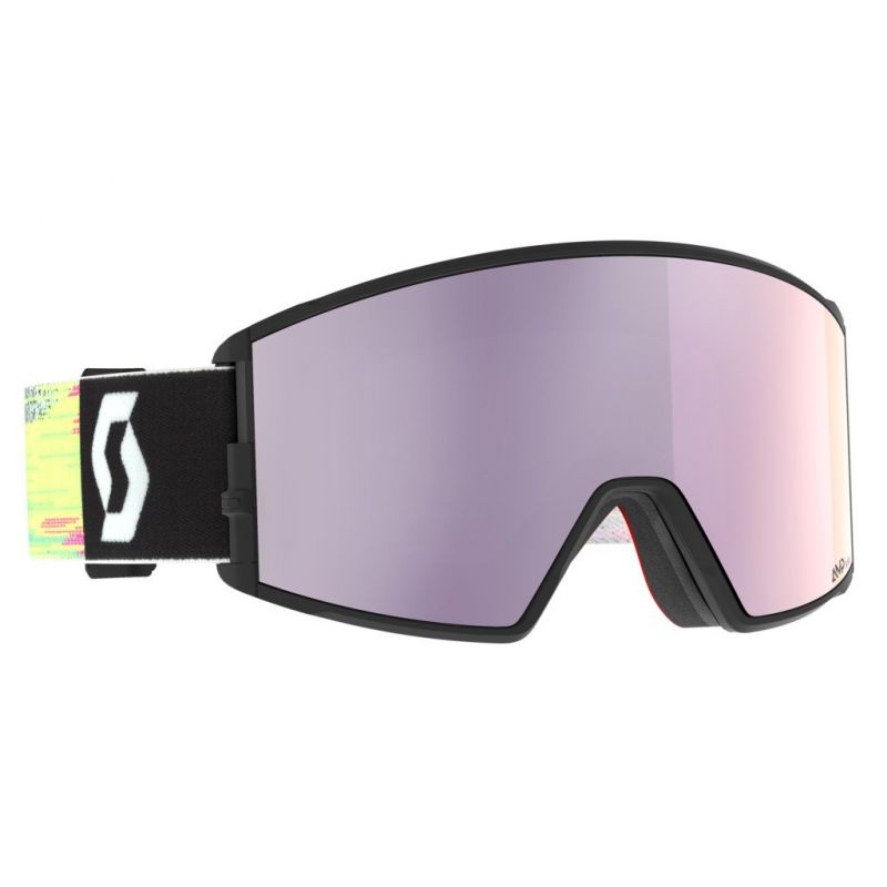 Maschera da sci Scott React (nero/giallo neon - AMP lavanda cromo S3) Cat.S3