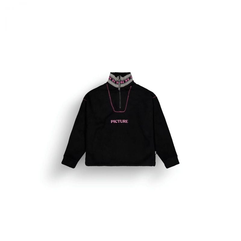 Sweat Picture CYLLA CROP 1/4 FLEECE (B Musta) nainen