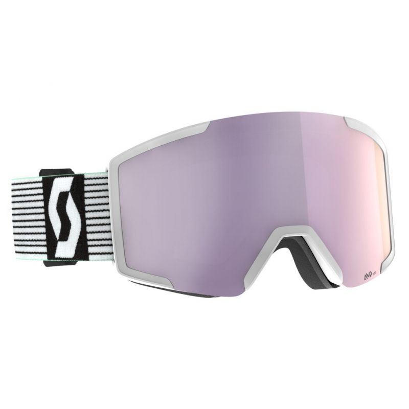 Skibriller Scott Shield (hvit/mintgrønn - AMP lavendel krom S3) Kat.3