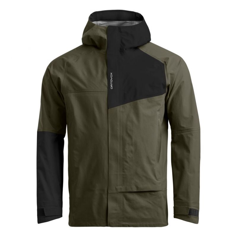 Hardshell-takki Ortovox SECEDA 3L JACKET M (tummat villiyrttit)