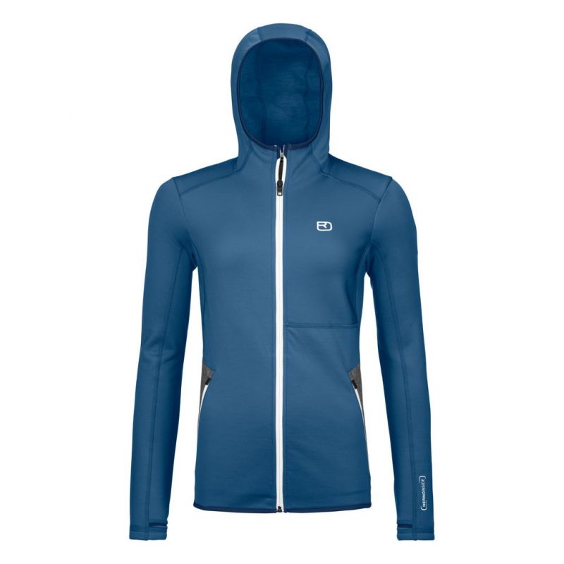 Polaire Ortovox FLEECE HOODY W (sea surface) donna