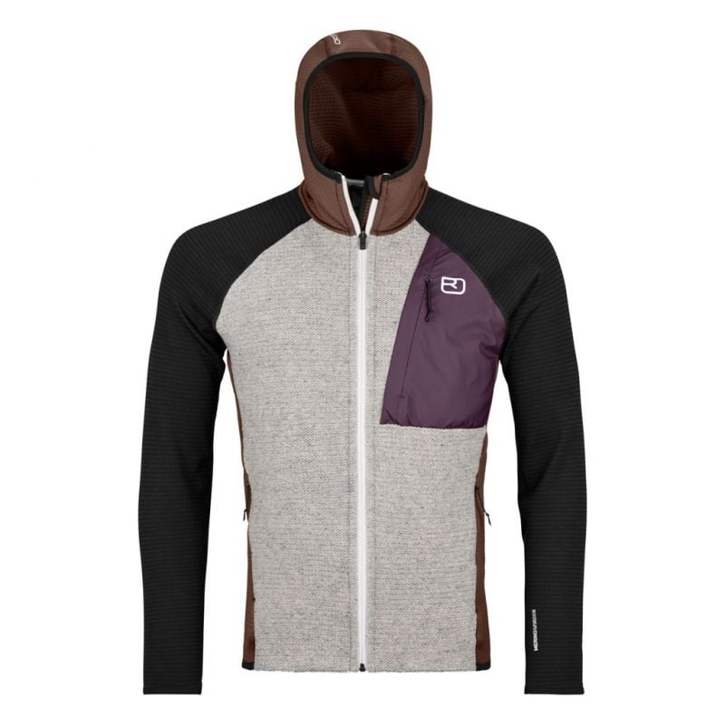 Fleece Ortovox FLEECE GP CLASSIC KNIT HOODY M (dark chestnut) Men