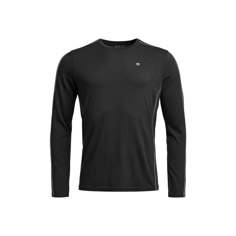 Haut manches longues ORTOVOX 185 ROCK'N'WOOL LONG SLEEVE M (black raven) homme