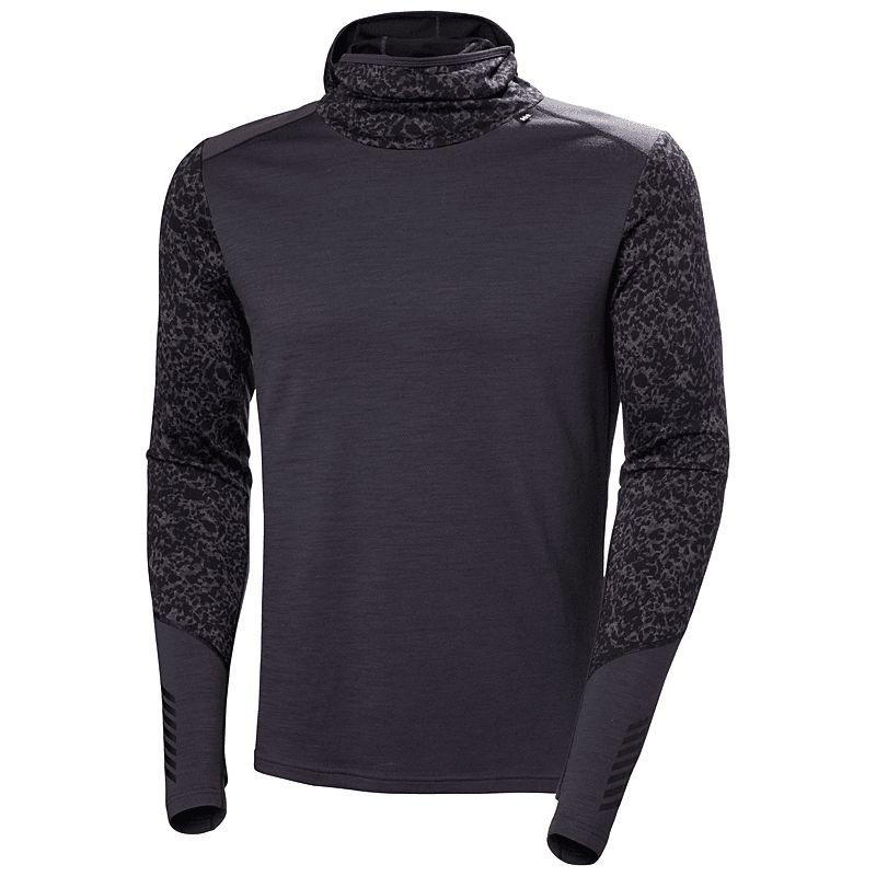Sudadera con capucha Helly Hansen LIFA MERINO MIDW BLC HOODIE (BLACK GRAPE ARC REFLECT AO) hombre