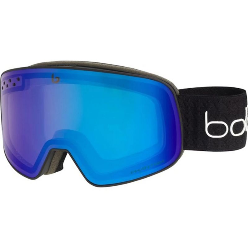Skimaske BOLLE NEVADA (Black Cross Matte - Phantom+ Blue Photochromic Cat 1 bis 3)