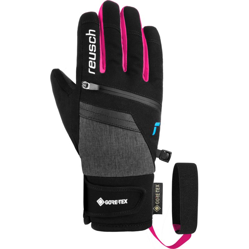 Skihandschuhe REUSCH Travis GORE-TEX (schwarz / schwarz melange / pink glow) Junior