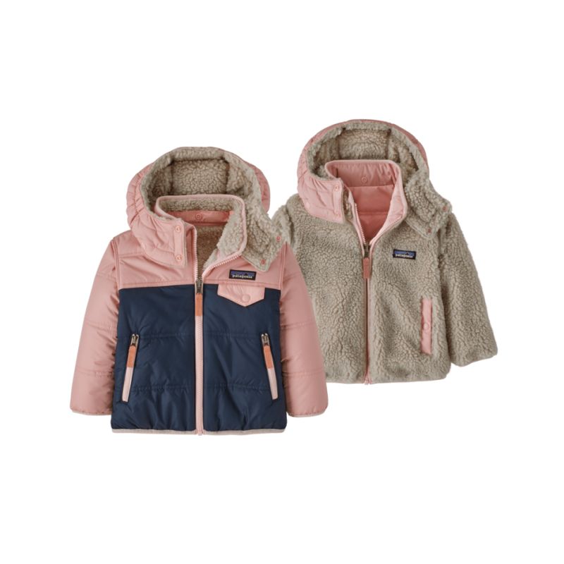 Jakke Patagonia Baby Reversible Tribbles Hoody (New Navy w/Mallow Pink) Baby