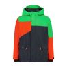 Veste de ski CMP JACKET FIX HOOD (ANTRACITE-DEEP MINT-TANGO) Enfant